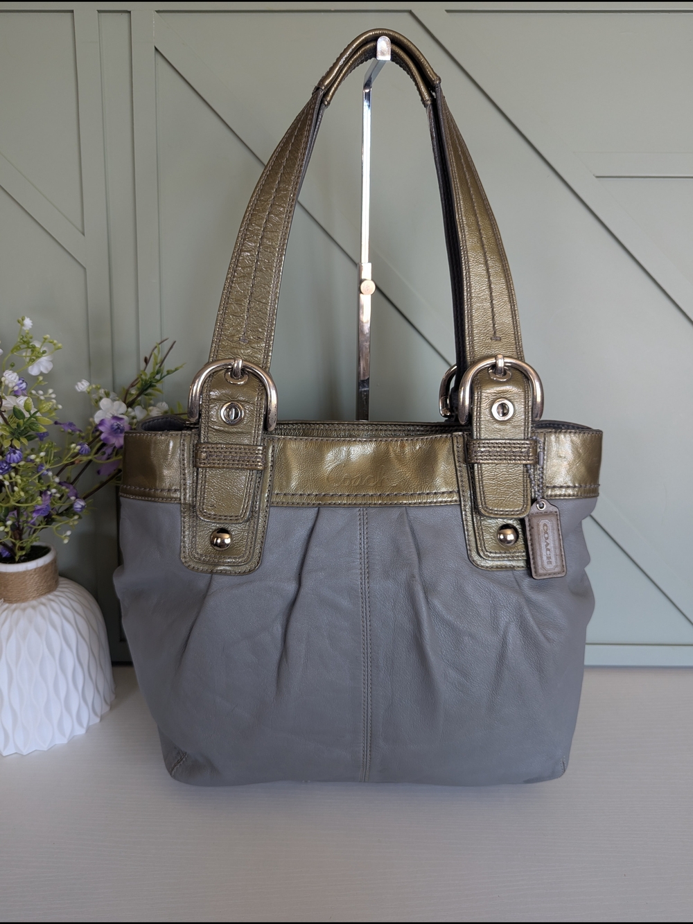 Vintage COACH Soho Pleated Leather Tote Bag